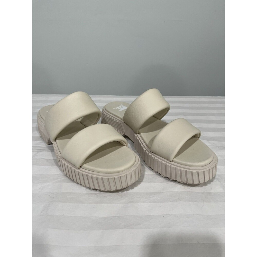 NWOB SOREL Ona Streetworks Slide Platform Sandals Women's 9 NL5095 Beige